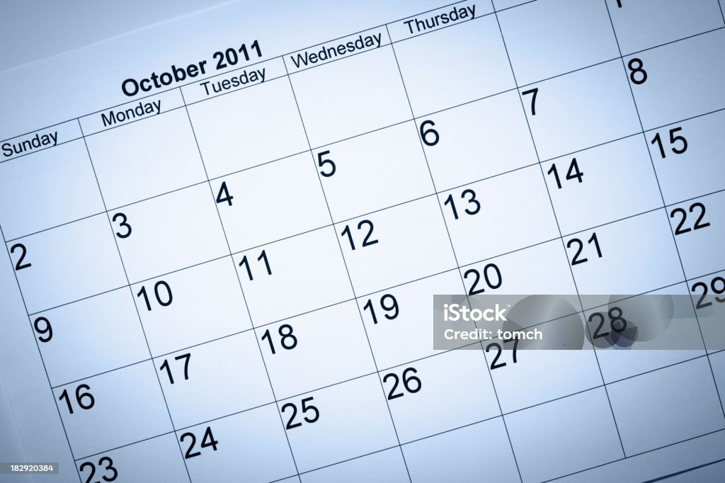 Calendário de Outubro de 2011 - Royalty-free Calendário Foto de stock