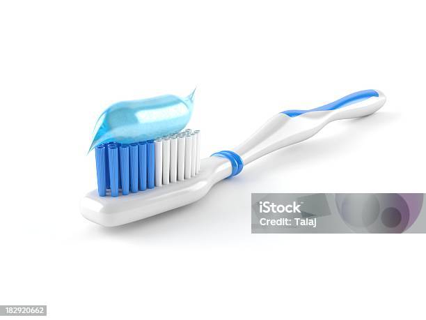 Escova De Dentes - Fotografias de stock e mais imagens de Escova de Dentes - Escova de Dentes, Fundo Branco, Pasta de Dentes