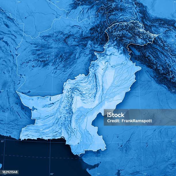 Pakistan Mappa Topografica - Fotografie stock e altre immagini di Pakistan - Pakistan, Carta geografica, Carta topografica