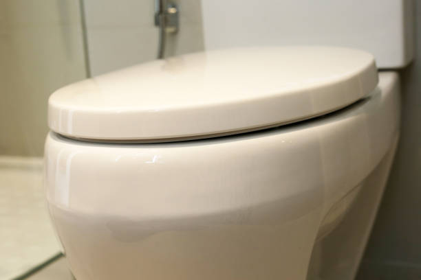 istock White ceramic toilet bowl in bathroom 1829221196