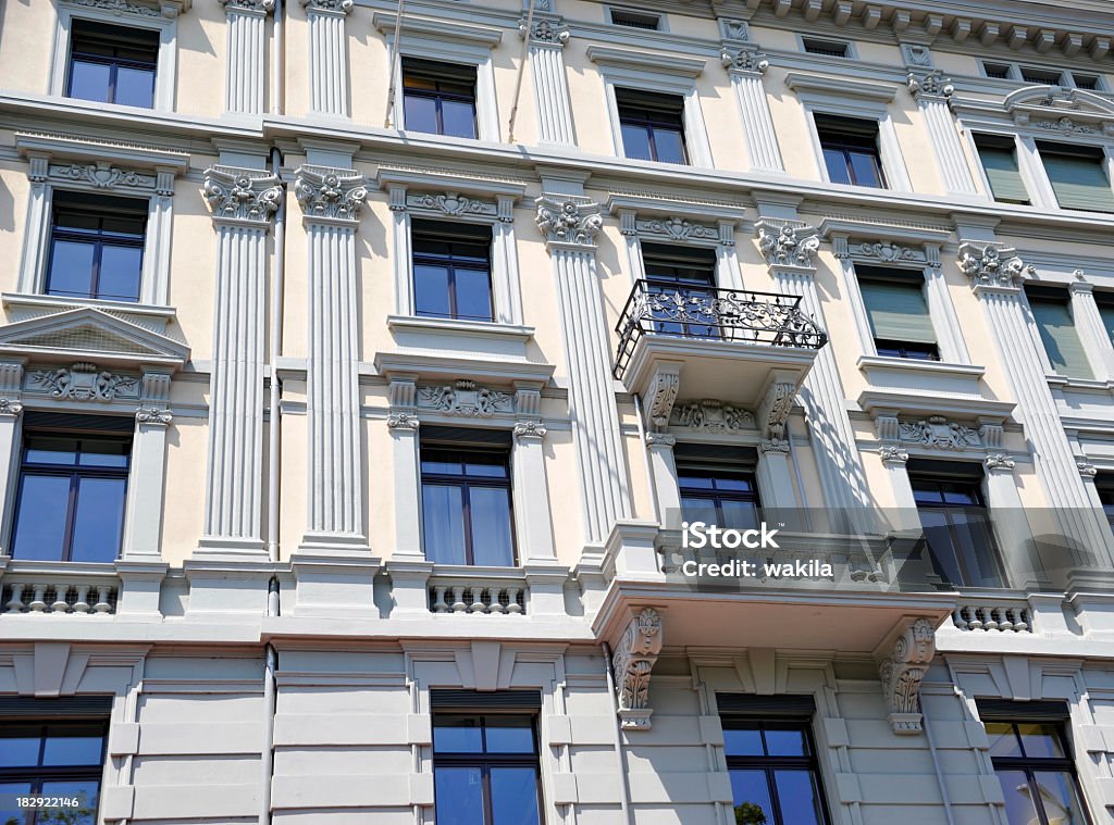 luxury condominium with expensive fassade one very big apartment house witrh colorful fassade Ancient Stock Photo