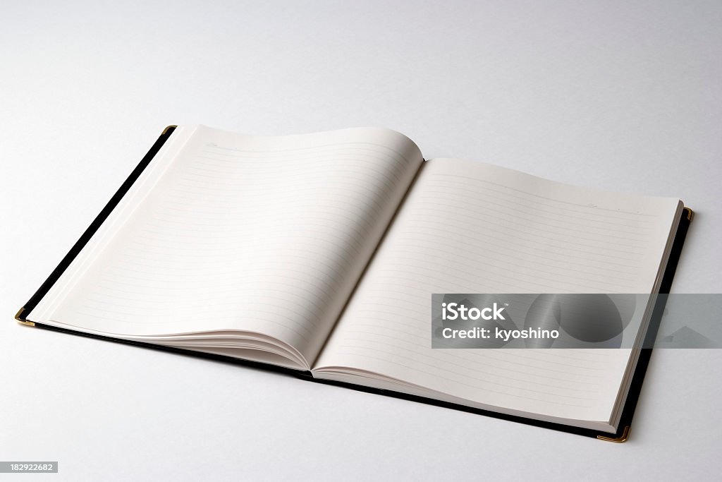 絶縁ショットをオープンした白い背景の上に空白のノート - 本のロイヤリティフリーストックフォト