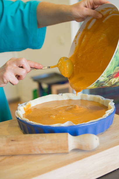 istock Caucasian woman cooking pumpkin cake 1829228043