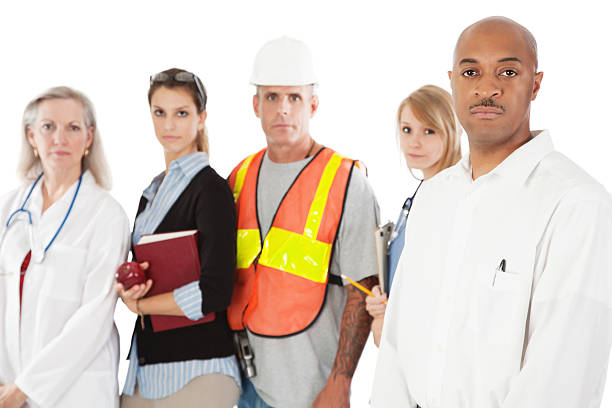 istock Diverse and Serious Professionals, Isolated on White 182923557