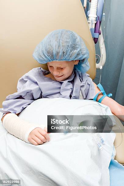 Getting An Iv Stock Photo - Download Image Now - 10-11 Years, Bandage, Bed - Furniture