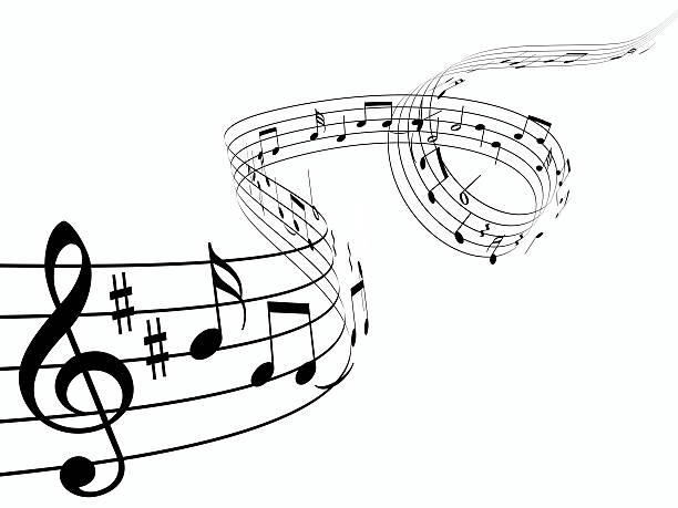 3 d music notes - musikalisches symbol stock-fotos und bilder