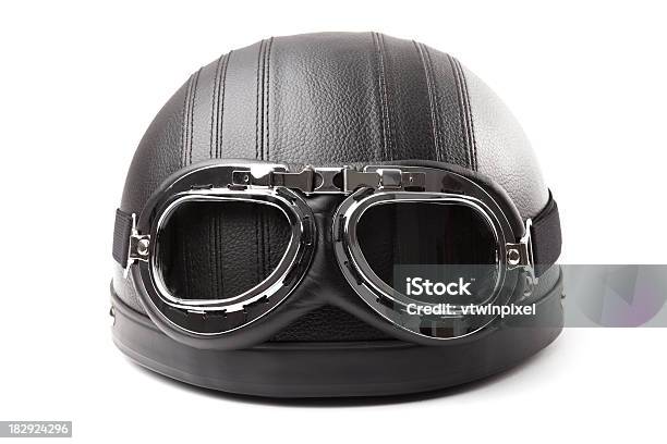 Vintage Motorcycle Helmet Stock Photo - Download Image Now - Front View, Helmet, Flying Goggles