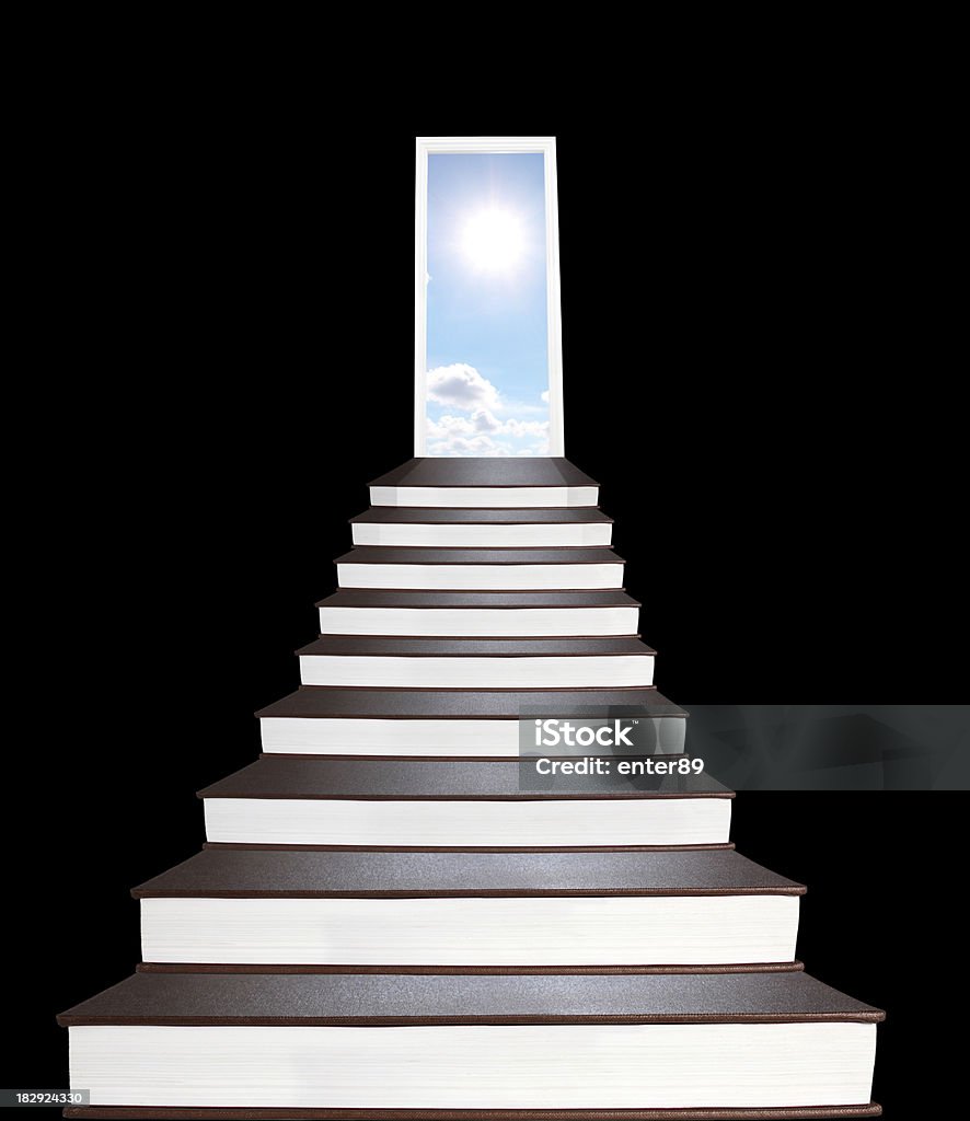 Stairway to all mankind's knowledges made of books Abstract Stock Photo