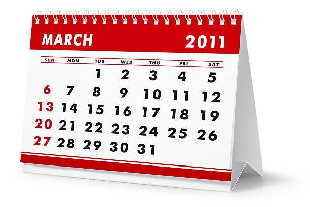 istock Year 2011, month March - desktop calendar 182924338