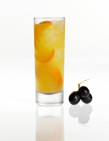 Cocktail with grape.