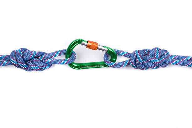 istock Carabiner with rope isolated on white 182924380