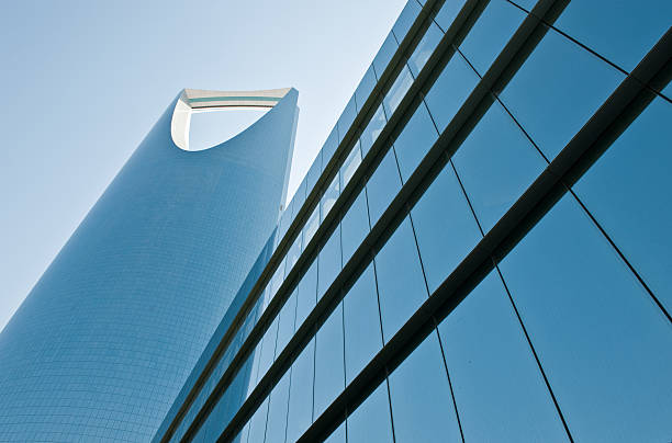 Artistic picture of a glass building in Saudi Arabia stock photo