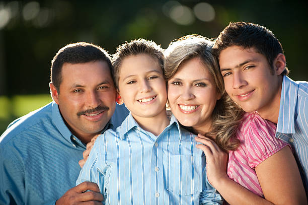 istock Cute family portrait 182924652