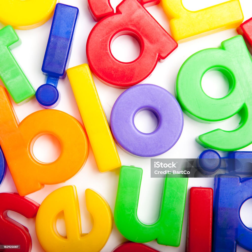 Das Wort blog mit bunten Buchstaben - Lizenzfrei Alphabet Stock-Foto