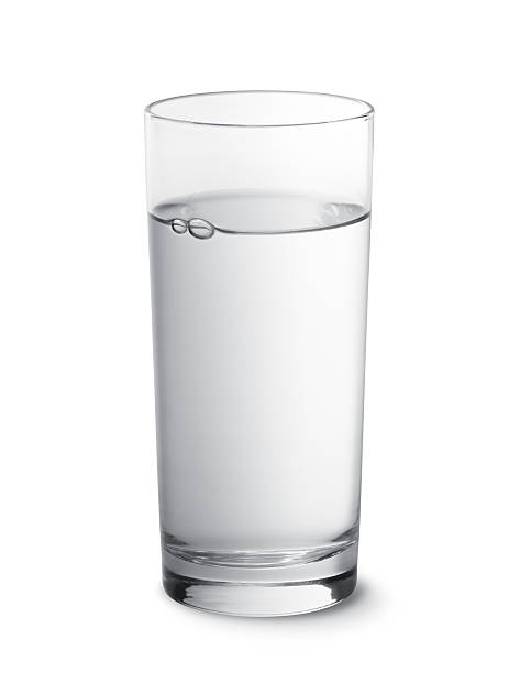 glass of water photographed against a white background - glas water stockfoto's en -beelden