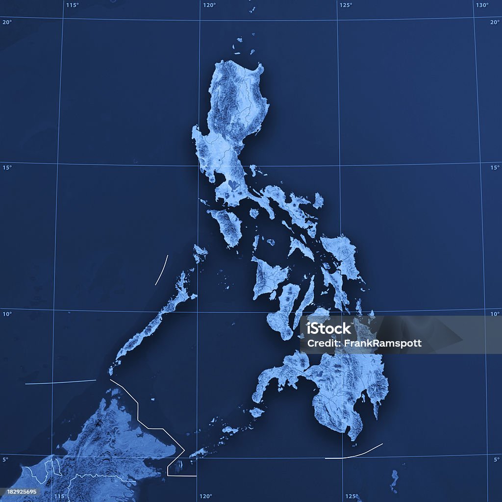 Filipinas Topographic Mapa - Foto de stock de Mapa libre de derechos