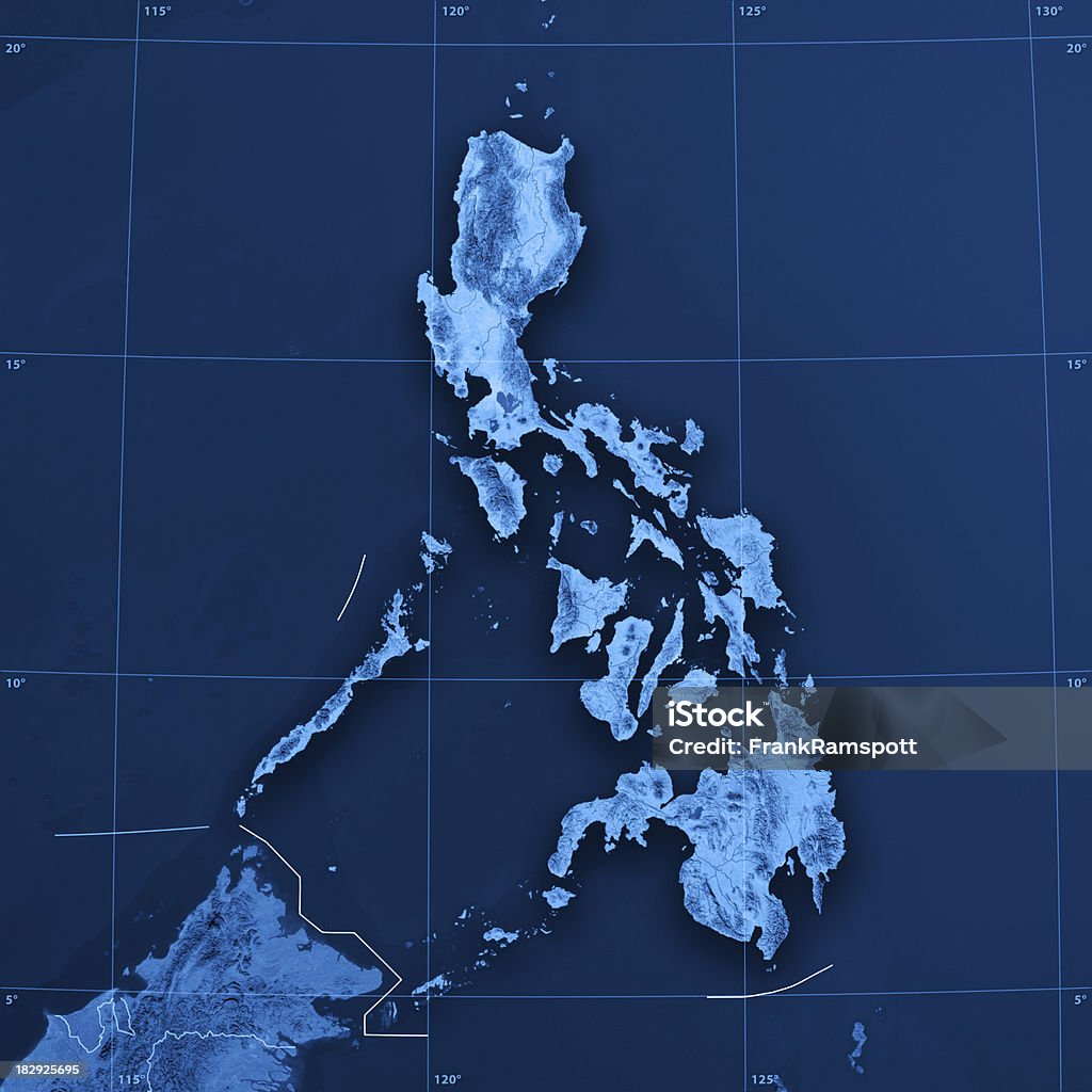 フィリピン Topographic マップ - 地図のロイヤリティフリーストックフォト