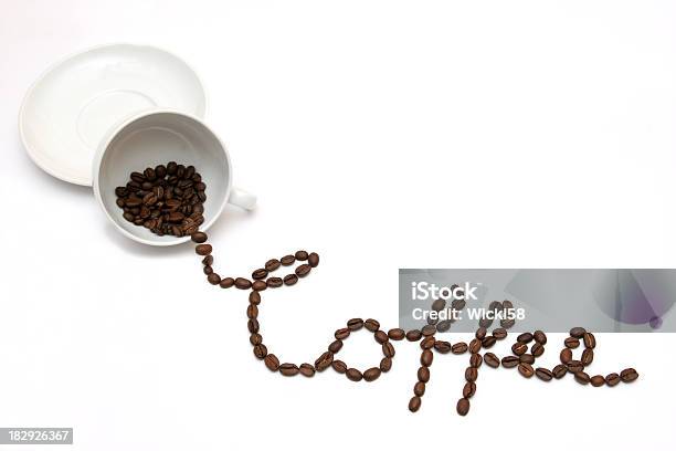 Coffee Out Of The Cup Stock Photo - Download Image Now - Advertisement, Alphabet, Black Coffee