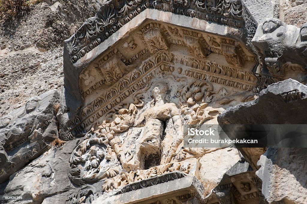 Ruiny rzymskie theatre w Aspendos, Antalya, Turcja - Zbiór zdjęć royalty-free (Amfiteatr)