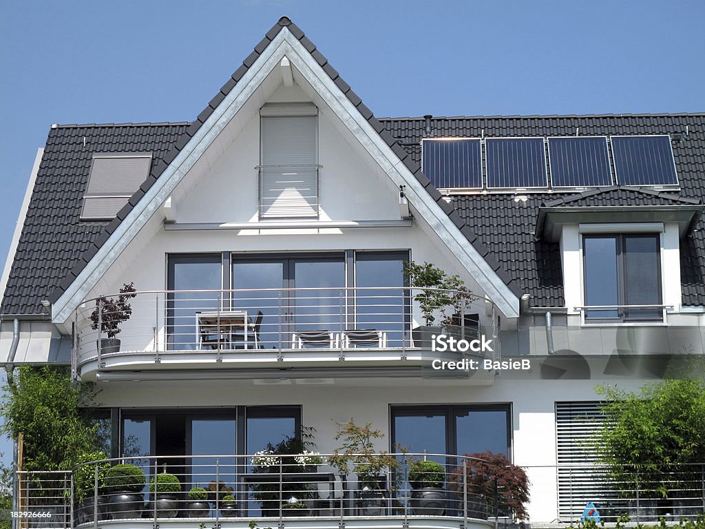 New modern house Solar Panel Stock Photo