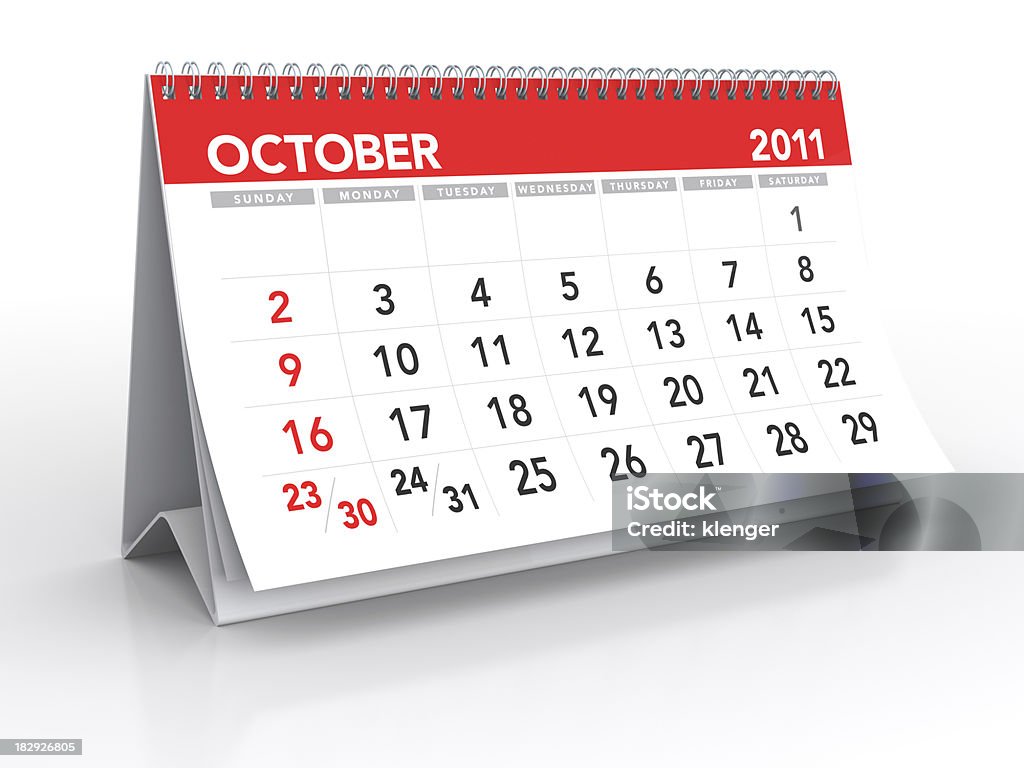 Calendário de Outubro de 2011 - Royalty-free 2011 Foto de stock