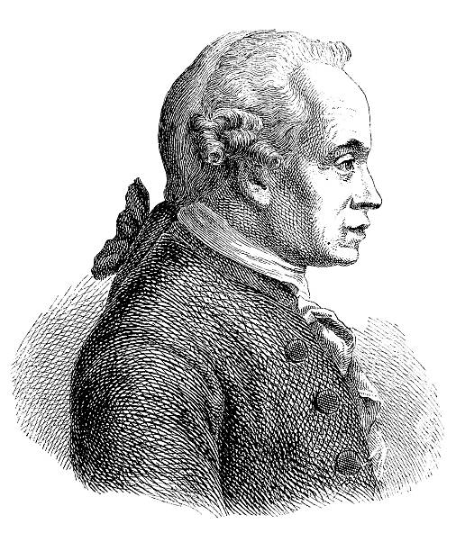 Engraving of philosopher Immanuel Kant from 1870  immanuel stock illustrations