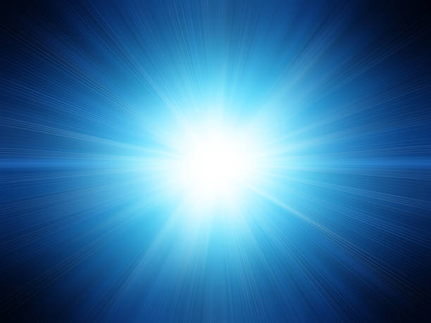 A blue background with a white flash stock photo