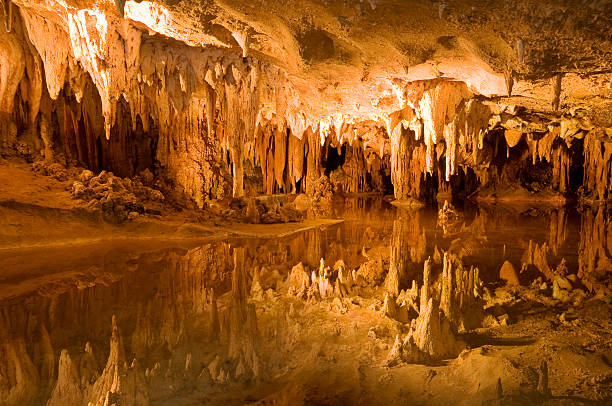 luray пещеры - stalagmite стоковые фото и изображения