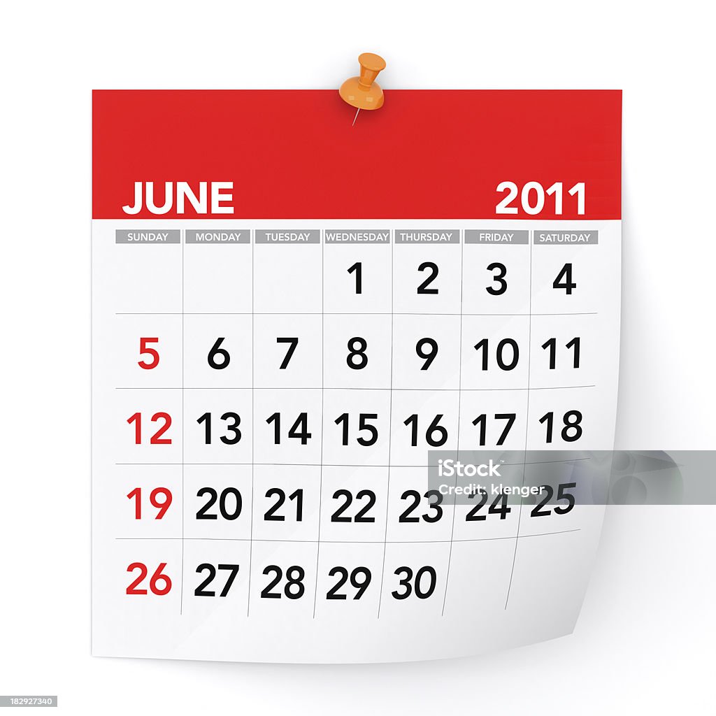 Giugno 2011-Calendario - Foto stock royalty-free di 2011