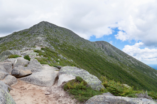 View looking up the ridge of Katahdin. The Ridge is the Hunt trail. The trail is the last part of the northern end of the Appalachian trail.