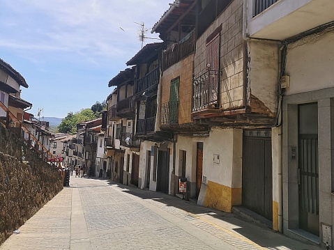 street of Cabezuela del Valle, town in the Jerte Valley in Extremadura