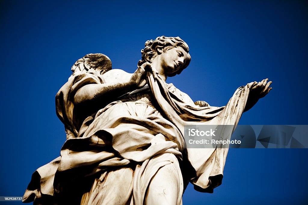 Angel Statue at Ponte Sant'Angelo in Rome Ancient Stock Photo
