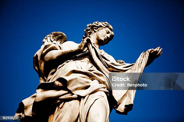 Angel Statue At Ponte Santangelo In Rome Stock Photo - Download Image Now - Ancient, Angel, Art