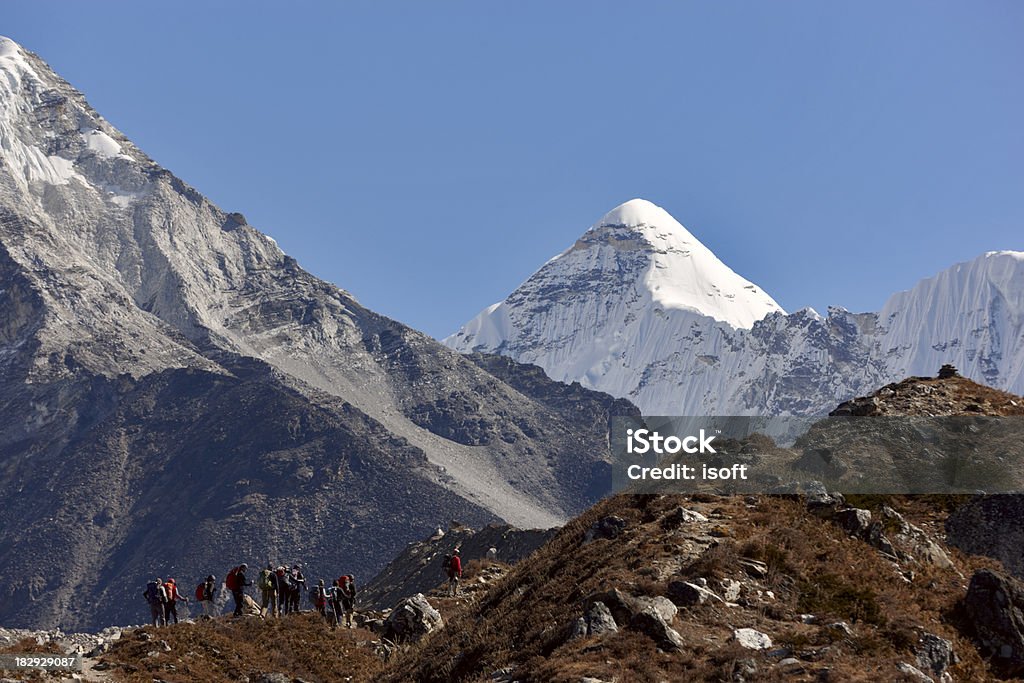 Lhotse. Everest circuito. O Nepal motivos - Foto de stock de Aldeia royalty-free