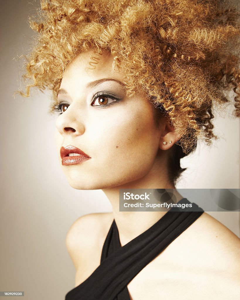 Retrato de hermosa mujer Afro Raced mixto con en Perfil. - Foto de stock de Una sola mujer libre de derechos