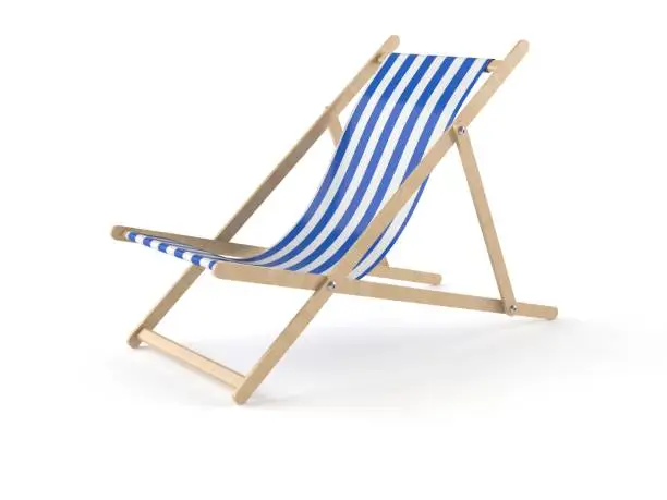 Deckchair isolated on white background