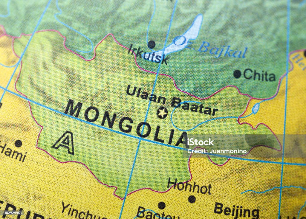 Небольшой map of Mongolia - Стоковые фото Улан-Батор роялти-фри