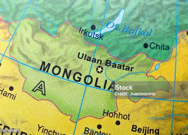 Небольшой Map Of Mongolia — стоковые фотографии и другие картинки Улан-Батор - Улан-Батор, Азия, Без людей