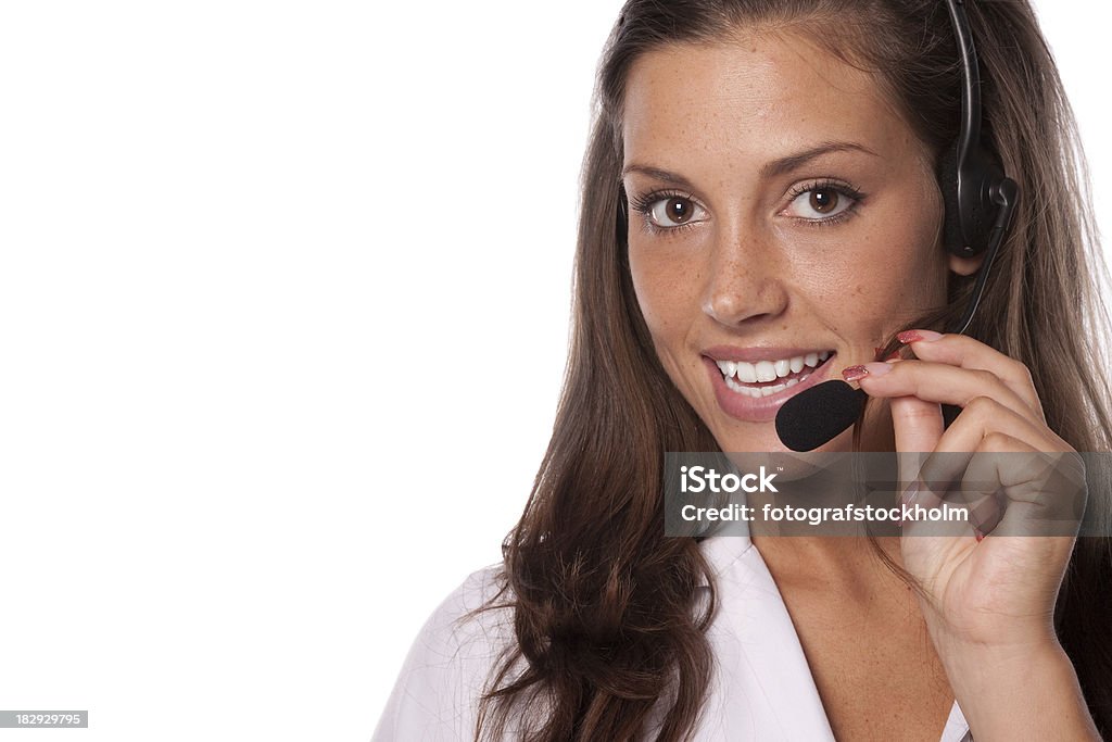 Support-Telefon-Betreiber Lächeln mit copyspace - Lizenzfrei 20-24 Jahre Stock-Foto