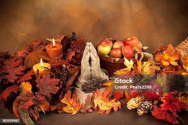 Thanksgiving Arrangement Stock Photo - Download Image Now - Autumn, Cornucopia, Acorn