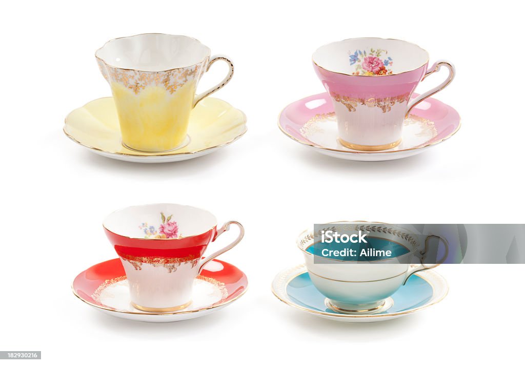 Cuatro tazas de té - Foto de stock de Taza de té libre de derechos