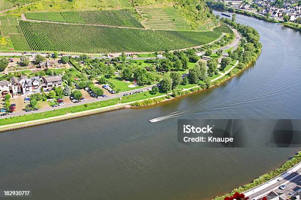 River Mosel With Small Town And Vineyards Stock Photo - Download Image Now - Building Exterior, Built Structure, Car