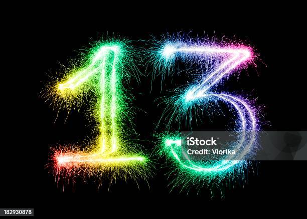 Sparkling Number 13 Stock Photo - Download Image Now - Number, Number 13, Anniversary