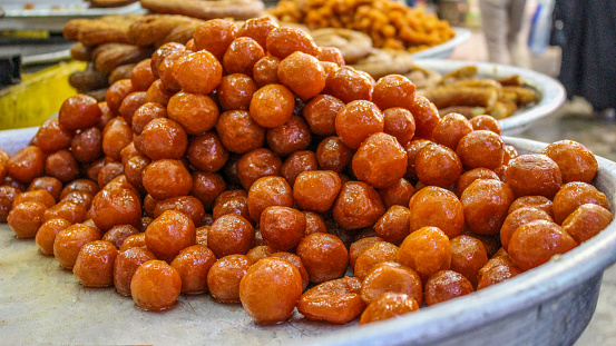 Fried Sweets from the Middle East Lokma, Awameh, Zainab fingers, and Balah al sham are some of the characters. Dessert during Ramadan.