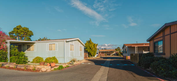 istock Mobile home park, age-restricted (55+) community in small beach town in California. Architecture, street view 1829412400