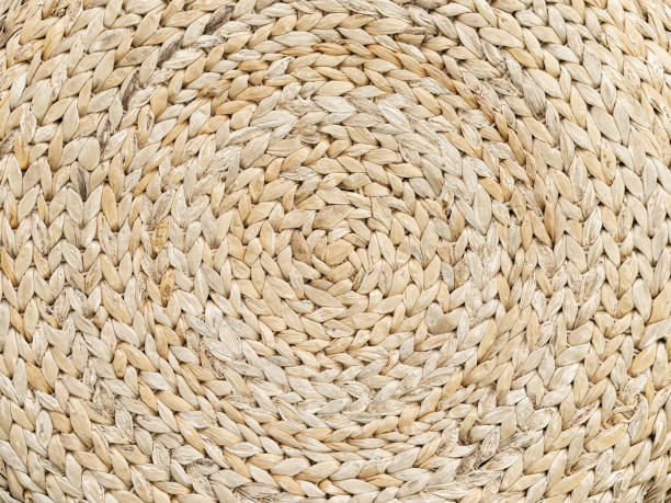 istock Background is made of woven straw. Circular pattern. 1829459103