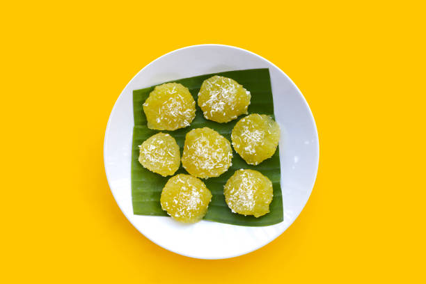 istock Steamed cassava cake. Thai dessert 1829499604