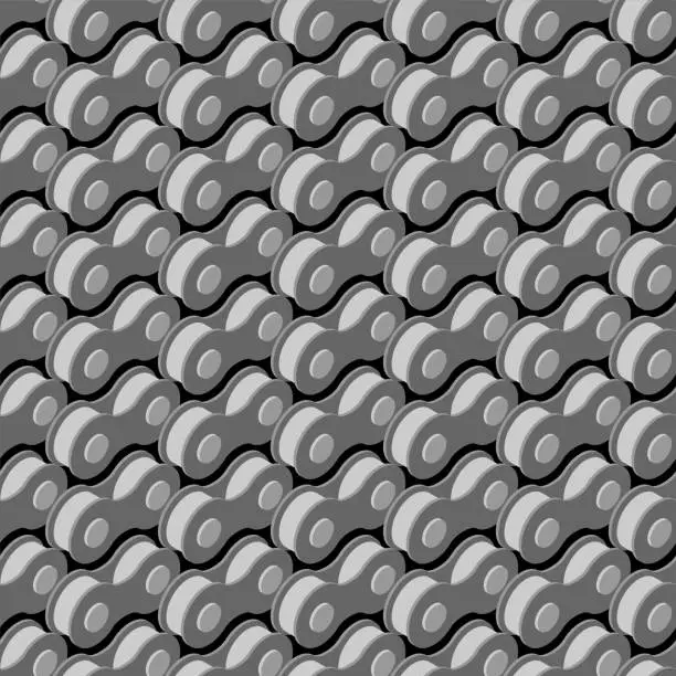 Vector illustration of Bicycle chain pattern seamless. Vector background