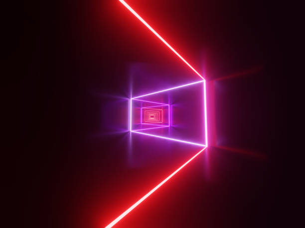 istock Abstract Images Reflecting Futuristic Neon Laser Lights in a Tunnel 3D rendering 1829659196