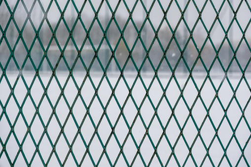 Background of frozen fence